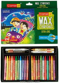Camel Extra Long Wax Crayons 24 Shades