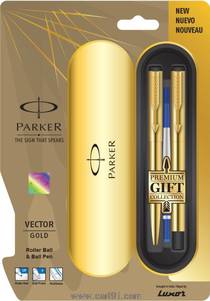 Parker Vector Gold Gt Roller Ball And Ball Pen Gift Set