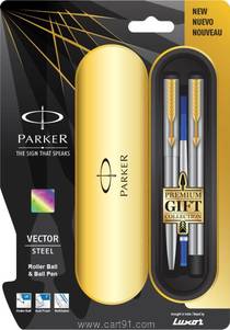 Parker Vector Stainless Steel Gt Rb+Bp Pen Sets