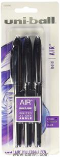 Uniball Air Rollerball Pen, Pack Of 3, Black (uba 188 M)