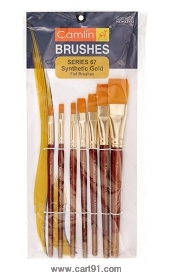 Camel Synthetic Flat Brush Sr-67 Pack Of 7