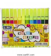 Linc Kiddy Colour Gears ( 12 Sketch Pens -pack Of 4)